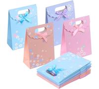 Aruicheng Lot de 12 petits sacs cadeaux en papier kraft multicolores pour anniversaire, mariage, fête, Noël - 16 x 12 x 6 cm
