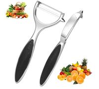 Aruicheng Lot de 2 Couteaux Eplucheurs de Pommes de Terre en Acier Inoxydable avec Poignée Antidérapante - Eplucheur d'Asperges Multifonction en Forme de Y - Pour Carottes, Tomates, Fruits