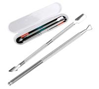 Aruicheng Lot de 2 repousse-cuticules professionnels en acier inoxydable - Avec boîte en plastique