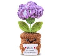 Aruigu Cadeau de remerciement - Pomme de terre positive - Porte-bonheur allemand - Petit cadeau de remerciement pour amis, collègues et famille - Muguet blanc tricoté (œillet violet)