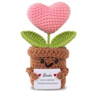 Aruigu Cadeau de remerciement - Pomme de terre positive - Porte-bonheur allemand - Petit cadeau de remerciement pour amis, collègues et famille - Muguet blanc tricoté (cœur d'amour rose)