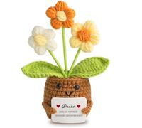 Aruigu Cadeau de remerciement - Pomme de terre positive - Porte-bonheur allemand - Petit cadeau de remerciement pour amis, collègues et famille - Muguet blanc tricoté (fleur bouffante)