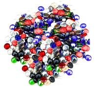 ARUK Galets en Verre Colorés 955g - Env. 180 Pièces 17-20mm - Petit Cailloux Décoratifs pour Vase, Aquarium & Jardin - Colored Pebbles Bleu Vert Rouge - Galets Cristal & Billes de Verre Décoration