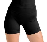 Aruki Short de Cycliste sans Couture pour Femmes à Taille Haute - Short d'Entraînement en Tissu Doux avec Contrôle du Ventre pour Gym, Cyclisme, Yoga, Pilates et Sport - Jet Black - Large