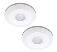 ARUM® 2 Détecteur de Mouvement Plafond Infrarouge Intérieur Blanc pour Éclairage - Distance Détection 8 m en Champ Libre - Angle 360° - IP20