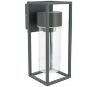 Arum Applique Murale Extérieure COMETA - Fonte d'Aluminium Gris Anthracite - E27 (Ampoule remplaçable) - IP44 - Diffuseur Transparent Anti-UV - Luminaire Design pour Façade & Terrasse (220V)