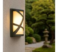 Arum Applique OSAKA pour l'extérieur, de couleur Gris anthracite avec un diffuseur blanc, pour une ampoule E27, Jardin, Terrasse, Maison (OSAKA ANTHRACITE E27)