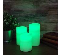 Arum Bougie LED (Lot de 3 Bougies Blanche Flamme Multicolore)