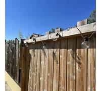 Arum Guirlande Guinguette Solaire Extérieure SOLEN - 10 Ampoules Géantes G80 (Ø8cm) Filament LED - 6M + 3M Câble (Total 9M) - Panneau Déporté - Blanc Chaud Vintage pour Terrasse & Jardin - IP44