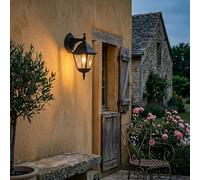 Arum LIGHTING - Applique Murale Extérieure Descendante BELLERIVE, Lanterne Style Parisien Noir Mat, Fonte d'Aluminium et Verre, Culot E27, Étanche IP44, Luminaire pour Façade et Jardin