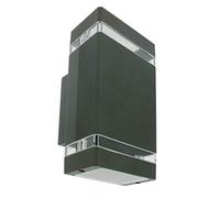 Arum LIGHTING - Applique Murale Extérieure LUIS, Double Faisceau Haut et Bas, Culot 2xGU10, Étanche IP54, Fonte d'Aluminium Gris Anthracite, Hauteur 24,2 cm, Éclairage Façade (Sans Ampoule)