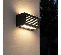 Arum LIGHTING - Applique Murale Extérieure NEWPORT FRAME, Grille Anti-Éblouissement, Noire, Culot E27, Étanche IP54, Fonte d'Aluminium pour Façade et Couloir, 25 cm (Sans Ampoule)