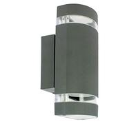 Arum LIGHTING - Applique Murale Extérieure TORRE, Design Arrondi Double Faisceau, Culot 2xGU10, Étanche IP54, Fonte d'Aluminium Gris Anthracite, Hauteur 24,2 cm, Éclairage Façade (Sans Ampoules)