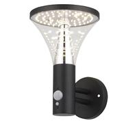 Arum LIGHTING - Applique Murale Solaire BENIDORM, Puissante 600 Lm (Eq. 60W), Détecteur de Mouvement, 3 Modes d'Éclairage, Fonte d'Aluminium, Blanc Chaud, Étanche IP44, Noir