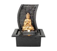 ARUM Lighting - Fontaine d'Intérieur Bouddha EDENWALL, Mur d'eau en Résine, Éclairage LED Blanc Chaud, Pompe Incluse, Décoration Zen pour Salon, Grande Hauteur 26 cm