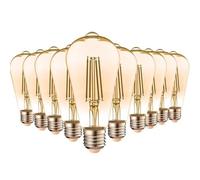 Arum LIGHTING - Lot de 10 Ampoules LED E27 Edison ST64 NON DIMMABLE, Filament 7W (Eq. 60W), 730 Lumens, Lumière Blanc Chaud 2200K, Design Vintage Rétro (Ne pas utiliser sur variateur)
