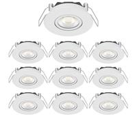 Arum LIGHTING - Lot de 10 Spots LED Encastrables LEO 5W (530 Lm), Orientables, Dimmables, 3 Teintes CCT (2700K-4000K), Étanche IP65, Isolable RT2020, Plafond Salle de Bain et Cuisine