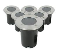 Arum LIGHTING - Lot de 6 Spots Encastrables de Sol CANYON, Collerette INOX 304 et Fonte d'Aluminium, Culot GU10, Étanche IP67, Éclairage Balisage Terrasse et Jardin (Sans Ampoule)