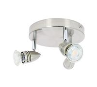 Arum LIGHTING - Plafonnier 3 Spots Orientables COLUMBUS - Base Ronde en Aluminium Brossé - Luminaire de Plafond Design Circulaire - Culot GU10 (Ampoules interchangeables) - Idéal Salon et Chambre