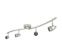 Arum LIGHTING - Plafonnier 4 Spots Orientables COLUMBUS - Luminaire en Aluminium Brossé - Rampe de Plafond Design Moderne - Culot GU10 (Ampoules interchangeables) - Idéal Salon, Cuisine et Bureau