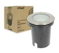Arum LIGHTING - Spot Encastrable de Sol Extérieur Orientable CANYON, Culot GU10, Étanche IP67, Couvercle Inox 304, Double Sortie Câble pour Terrasse, Jardin et Allée