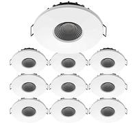 Arum Lot de 10 Spots LED Encastrables 8W MILAN Collerette Rond Blanc Dimmable CCT IP65 IK07 Salon, Cuisine, Salle de Bain BBC