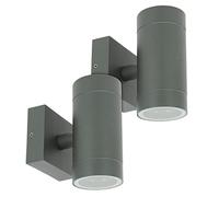 Arum Lot de 2 Appliques extérieurs Venice Double Faiseaux DarkGrey GU10 IP54 Jardin Terrasse Abris