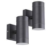 Arum Lot de 2 Appliques extérieurs Venice Double Faiseaux Noir GU10 IP54 Jardin Terrasse Abris