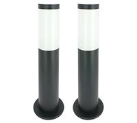 Arum Lot de 2 Bornes Extérieures VALENTE - Balise de Jardin Design Anthracite - Hauteur 45cm - Étanche IP44 - Aluminium - Culot E27 (Ampoule interchangeable) - Éclairage Entrée et Terrasse