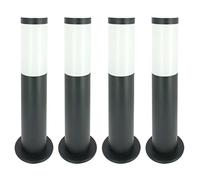 Arum Lot de 4 Bornes Extérieures VALENTE - Balise de Jardin Design Anthracite - Hauteur 45cm - Étanche IP44 - Aluminium Robuste - Culot E27 (Ampoule interchangeable) - Éclairage Allée et Entrée