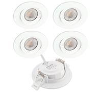 Arum Lot de 5 Spots LED Encastrables Extra Plats ASTURIE 7W (Eq. 75W) - Technologie CCT (Choix 3000K / 4000K / 6500K) - Orientables & Blanc Mat - Trou Perçage 70mm - Faible Profondeur 25mm (220V)