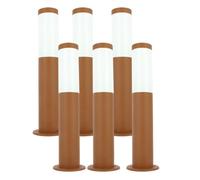 Arum Lot de 6 Bornes Extérieures VALENTE - Balise de Jardin Design Brun Antique (Marron) - Hauteur 45cm - Étanche IP44 - Aluminium - Culot E27 - Éclairage Allée, Massifs et Terrasse