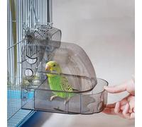 AruMinna Bain d'oiseaux à suspendre pour cage, baignoire multifonction pour perroquet avec tiroir inférieur et crochets de suspension, boîte de douche anti-fuite pour calopsitte, perruche