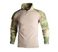 AruMinna Hauts tactiques pour hommes à manches longues avec fermeture éclair quart de tour avec poches, léger, respirant, séchage rapide, haut d'activités de plein air pour hommes, Fxgreen, L