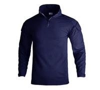 AruMinna Hauts tactiques pour hommes à manches longues avec fermeture éclair quart de tour avec poches, léger, respirant, séchage rapide, haut d'activités de plein air pour hommes, bleu, M