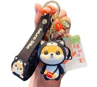 AruMinna Joli porte-clés Kawaii Anime pour enfants, sac à dos, porte-clés, accessoire pour amie, cadeau pour femme et fille, A-chien noir, The cute anime keychain all about 8.3"(L),