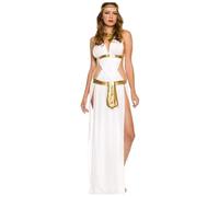 AruMinna Robe de déesse romaine antique - Costume de reine égyptienne pour femmes - costume grec pour carnaval, cosplay, costume de Cléopâtre égyptien, toga (A005 blanc, S)