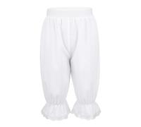 AruMinna Short en dentelle florale pour filles - Pantalon citrouille - Culotte victorienne - Costume basique de paysan pionnier, blanc, 11 ans