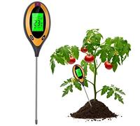 AruMinna Testeur de sol numérique 4 en 1, testeur de sol de haute précision, pH humidité, température, lumière, kit de test de sol végétal avec grand écran LCD, pour intérieur et extérieur, pelouse