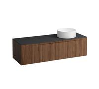 Arun 1400 2t avec découpe à dte plan ardesia nera noce canaletto/verre blanc - LAUFEN H4151331516301