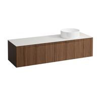 Arun 1600 2t avec découpe à dte plan ardesia bianca noce canaletto/verre blanc - LAUFEN H4141431516301