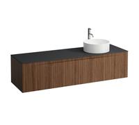 Arun 1600 2t découpe à dte plan ardesia nera percé 1t noce canaletto/verre blanc - LAUFEN H4151471516301