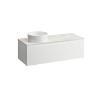 Arun meuble 1200 1t avec découpe à gche plan botticino crema multicolour - LAUFEN H4171221519991