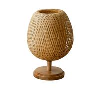 Arunaso chevet Lampe de table en bambou, lampe de table créative zen, veilleuse for chambre à coucher, salon de thé, hôtel, maison d'hôtes, lampes de chevet exterieur(23 * 26cm)