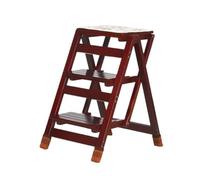 ARUNASO marchepied Tabouret d'escalier à Double Usage, Chaise échelle multifonctionnelle, décoration, Banc Pliant en Bois for Cuisine, Bureau, étude Pliable(Black Walnut)