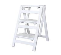 ARUNASO marchepied Tabouret d'escalier à Double Usage, Chaise échelle multifonctionnelle, décoration, Banc Pliant en Bois for Cuisine, Bureau, étude Pliable(Wit)