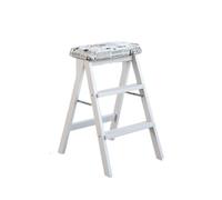 ARUNASO marchepied Tabouret d'escalier en Bois Massif, Chaise Pliante, Banc Haut Portable, adapté à la Cuisine, à la Salle de Bain et au Bureau Pliable(Rice Flag)