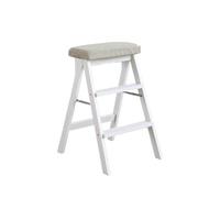 ARUNASO marchepied Tabouret d'escalier en Bois Massif, Chaise Pliante, Banc Haut Portable, adapté à la Cuisine, à la Salle de Bain et au Bureau Pliable(Plain)