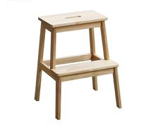 ARUNASO marchepied Tabouret d'escalier en Bois Massif, Double Couche, Haut et Bas, Banc à Langer, échelle d'escalade intérieure for Usage Domestique Pliable(Wood Color)