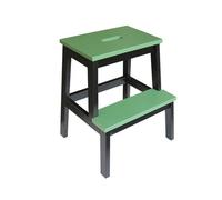 ARUNASO marchepied Tabouret d'escalier en Bois Massif, échelle d'escalade intérieure, Banc à Langer à Double Couche for escalier Haut et Bas, for Usage Domestique Pliable(Black+Green)